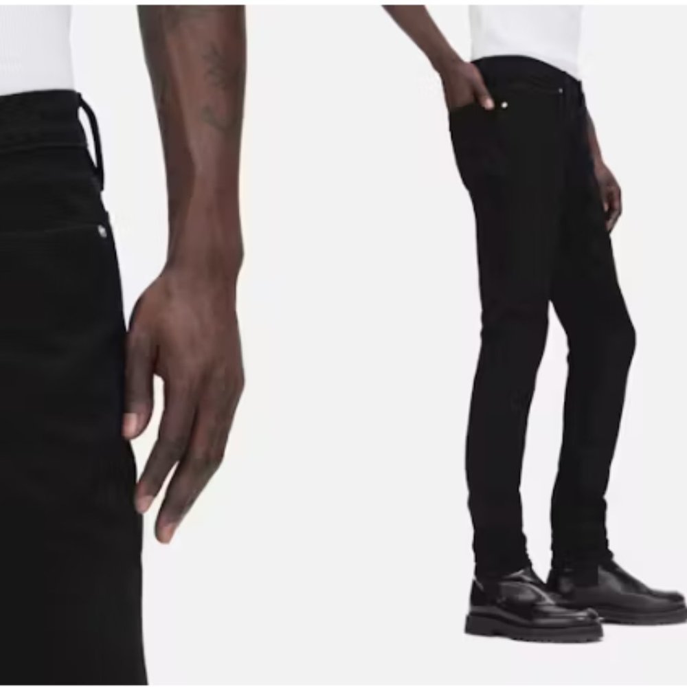 FRAME Men Size 31 L'Homme Skinny Jeans in Noir Black Super Stretch Mid Rise EUC
